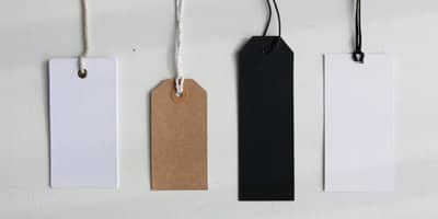 blanko Etiketten für Textilien