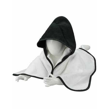 A&R Baby Hooded Towel White|Black|Black