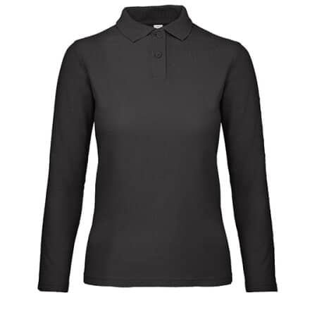 B&C Long Sleeve Polo ID001 / Women Black