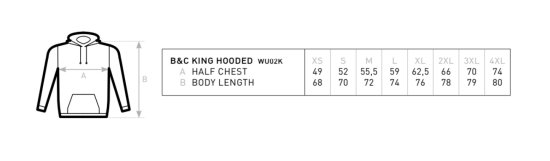 Hoodies: KING Hooded Sweat BCWU02K von B&C