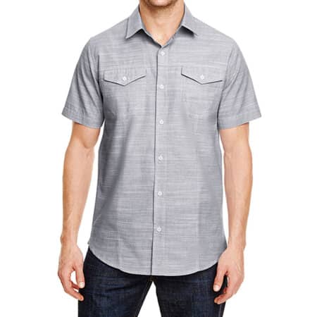 Burnside Woven Texture Shirt Black (White Heather)