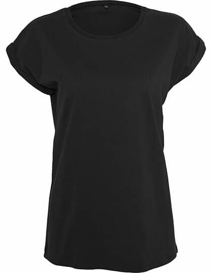 T-Shirts in Black: Ladies` Extended Shoulder Tee BY021 von Build Your Brand
