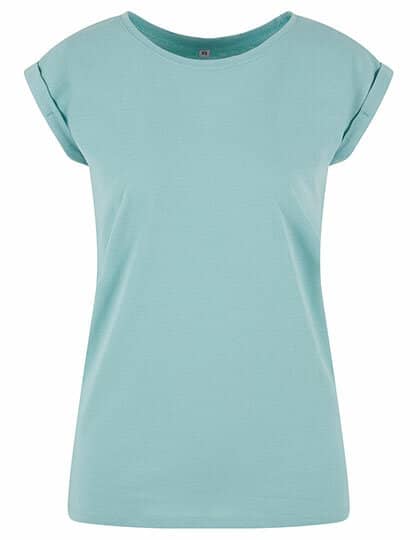 T-Shirts in Blue Mint: Ladies` Extended Shoulder Tee BY021 von Build Your Brand