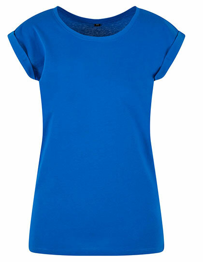 T-Shirts in Bright Blue: Ladies` Extended Shoulder Tee BY021 von Build Your Brand