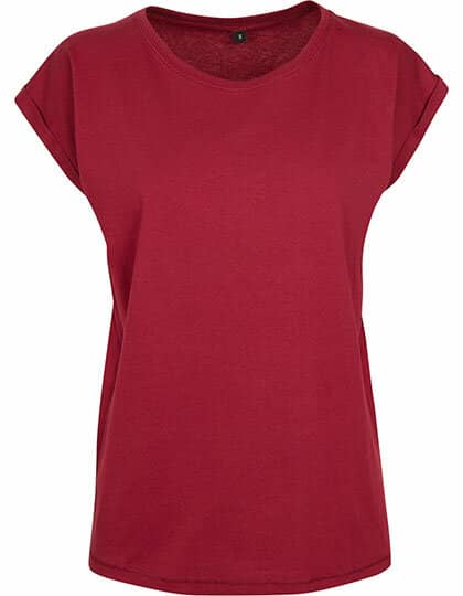 T-Shirts in Burgundy: Ladies` Extended Shoulder Tee BY021 von Build Your Brand
