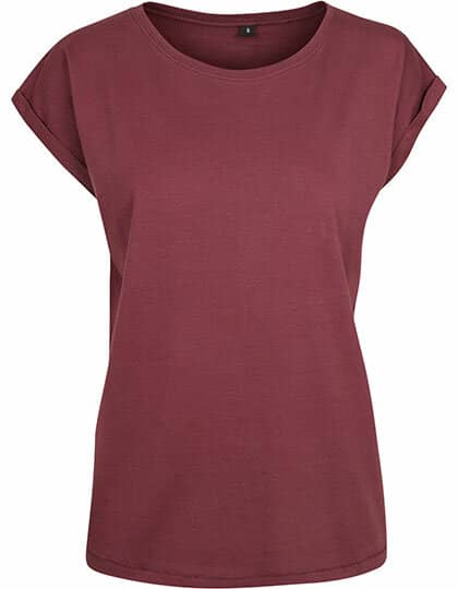 T-Shirts in Cherry: Ladies` Extended Shoulder Tee BY021 von Build Your Brand