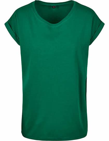 T-Shirts in Forest Green: Ladies` Extended Shoulder Tee BY021 von Build Your Brand