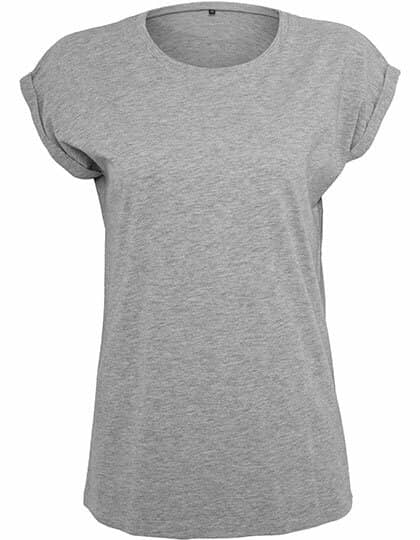 T-Shirts in Heather Grey: Ladies` Extended Shoulder Tee BY021 von Build Your Brand