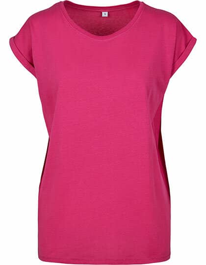 T-Shirts in Hibiskus Pink: Ladies` Extended Shoulder Tee BY021 von Build Your Brand