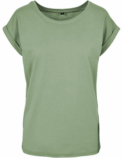 T-Shirts in Magic Salvia: Ladies` Extended Shoulder Tee BY021 von Build Your Brand