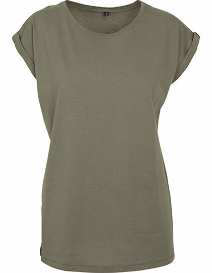 T-Shirts in Olive: Ladies` Extended Shoulder Tee BY021 von Build Your Brand