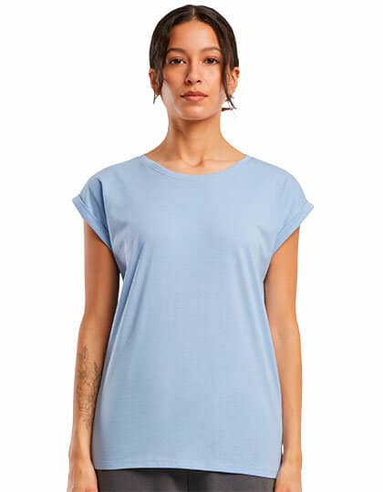 T-Shirts in Powder Blue: Ladies` Extended Shoulder Tee BY021 von Build Your Brand