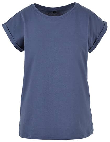 T-Shirts in Vintage Blue: Ladies` Extended Shoulder Tee BY021 von Build Your Brand