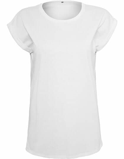 T-Shirts in White: Ladies` Extended Shoulder Tee BY021 von Build Your Brand