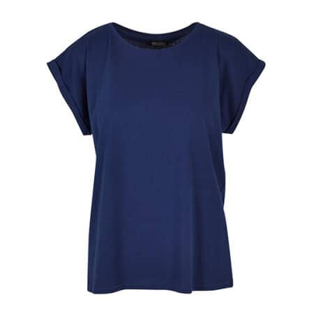 Build Your Brand Ladies` Extended Shoulder Tee Light Navy