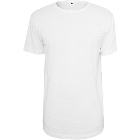 Build Your Brand Shaped Long Tee White