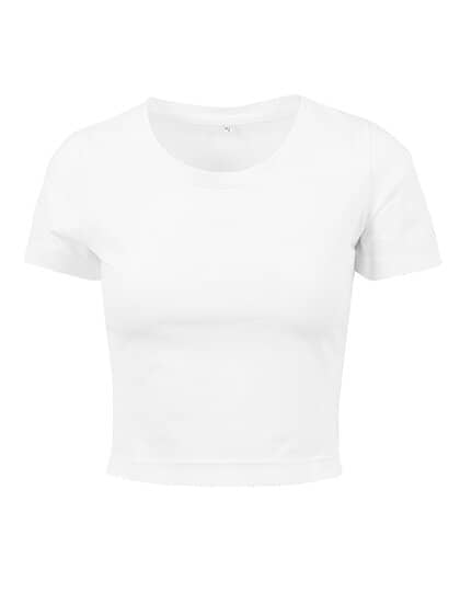 T-Shirts in White: Ladies` Cropped Tee BY042 von Build Your Brand