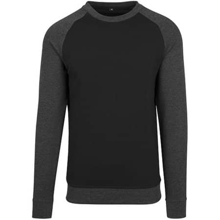 Build Your Brand Raglan Crewneck Black|Charcoal (Heather)