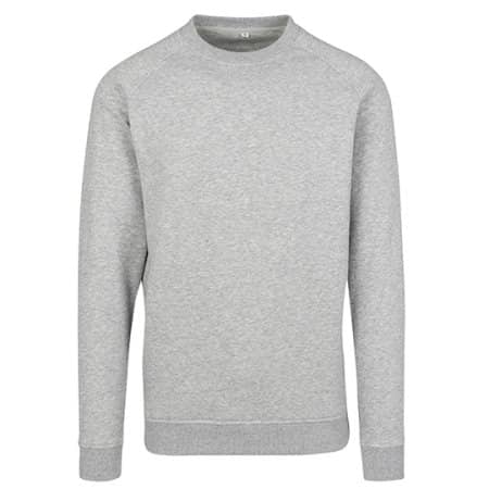 Build Your Brand Raglan Sweat Crewneck Heather Grey