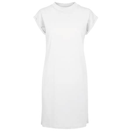 Build Your Brand Ladies Turtle Extended Shoulder Dress White