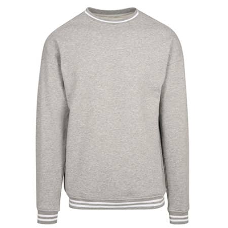 Build Your Brand College Sweat Crew Heather Grey|White