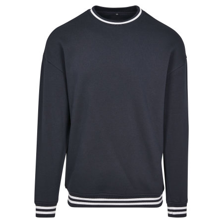 Build Your Brand College Sweat Crew Navy|White