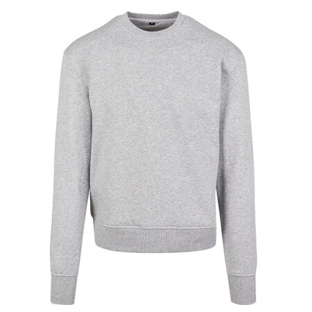 Build Your Brand Premium Oversize Crewneck Sweatshirt Heather Grey