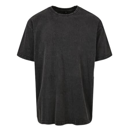 Build Your Brand Acid Washed Heavy Oversize Tee Black
