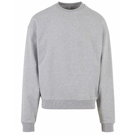 Build Your Brand Ultra Heavy Cotton Crewneck Heather Grey