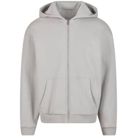 Build Your Brand Fluffy Zip Hoody Light Asphalt