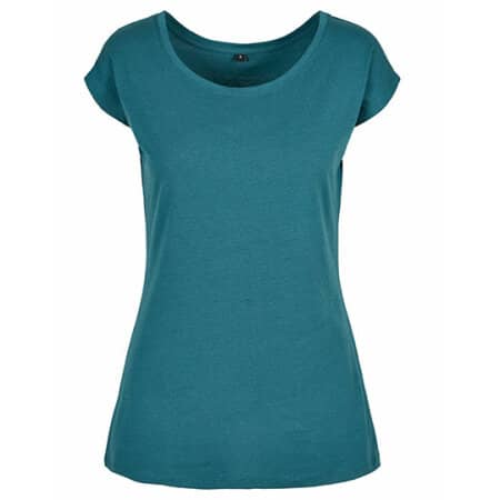 Build Your Brand Basic Ladies´ Wide Neck Tee Teal
