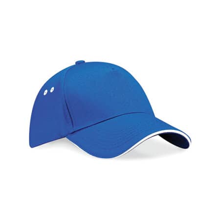 Beechfield Ultimate 5 Panel Cap - Sandwich Peak Bright Royal|White