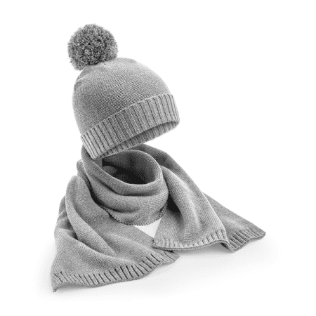 Beechfield Knitted Scarf and Beanie Gift Set 