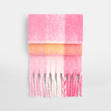 Beechfield Fluffy Check Scarf 