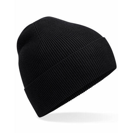 Beechfield Organic Cotton Fine Knit Beanie Black