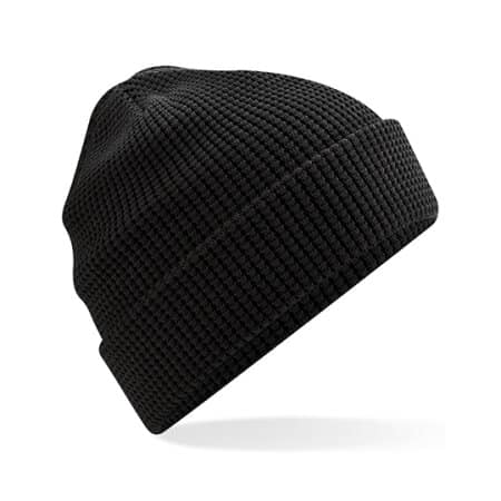 Beechfield Organic Cotton Waffle Beanie Black