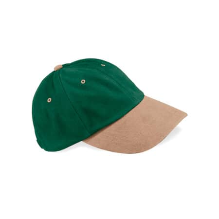 Beechfield Low Profile 6-Panel Heavy Brushed Cotton Cap Forest Green|Taupe