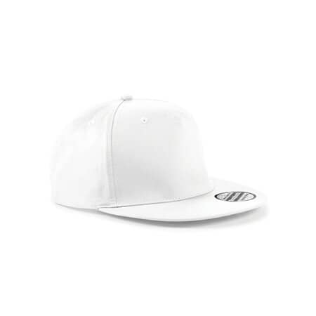Beechfield 5-Panel Snapback Rapper Cap White