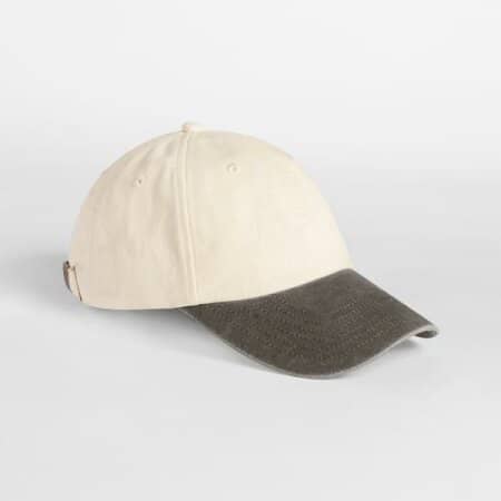 Beechfield Contrast Peak Low Profile Vintage Cap Natural|Vintage Brown