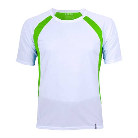 CONA SPORTS Pace Tech Tee White|Lime
