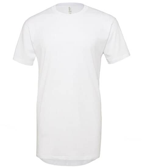 T-Shirts in White: Men`s Long Body Urban Tee CV3006 von Canvas