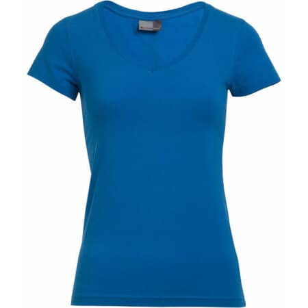 Promodoro Women`s Slim Fit V-Neck-T Turquoise
