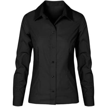 Promodoro Women`s Poplin Shirt Long Sleeve Black
