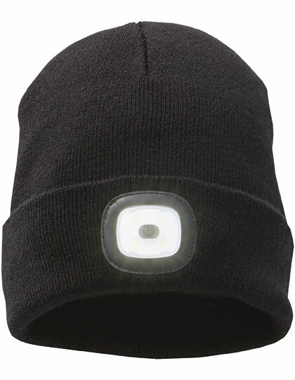 Mützen in Black: Mighty LED Knit Beanie EL38661 von Elevate