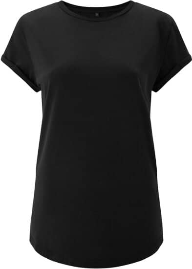 T-Shirts in Black: Women`s Rolled Up Sleeve Organic EP16 von EarthPositive