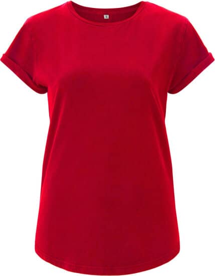 T-Shirts in Red: Women`s Rolled Up Sleeve Organic EP16 von EarthPositive