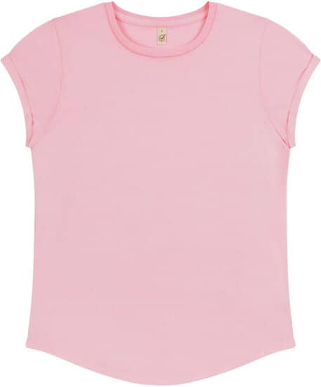 T-Shirts in Stone Washed Pink: Women`s Rolled Up Sleeve Organic EP16 von EarthPositive