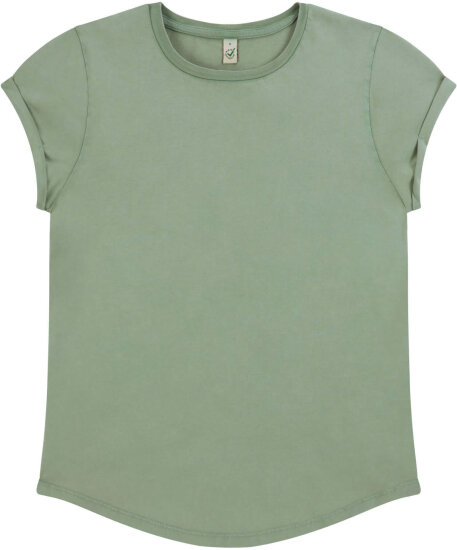 T-Shirts in Stone Washed Sage Green: Women`s Rolled Up Sleeve Organic EP16 von EarthPositive