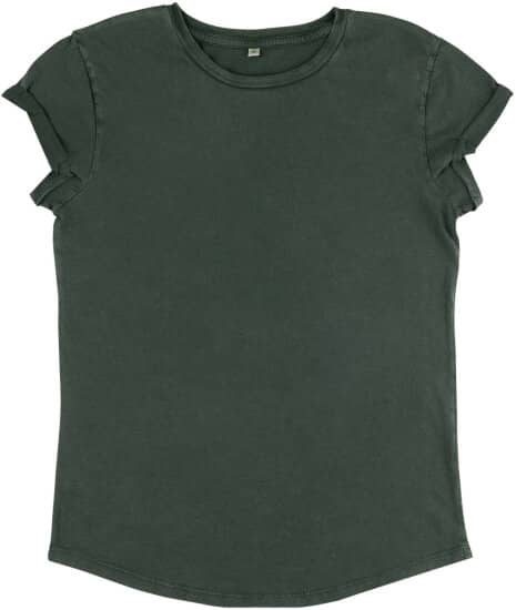 T-Shirts in Stone Washed Green: Women`s Rolled Up Sleeve Organic EP16 von EarthPositive