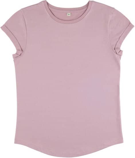 T-Shirts in Miami Pink (Purple Rose): Women`s Rolled Up Sleeve Organic EP16 von EarthPositive